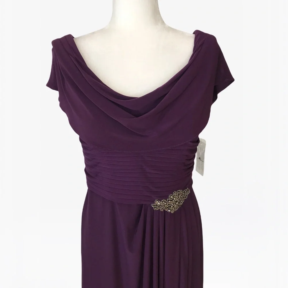 Alex Evenings Cowl-Neck A-Line Women’s Dress - 6/8 - Picture 4 of 17